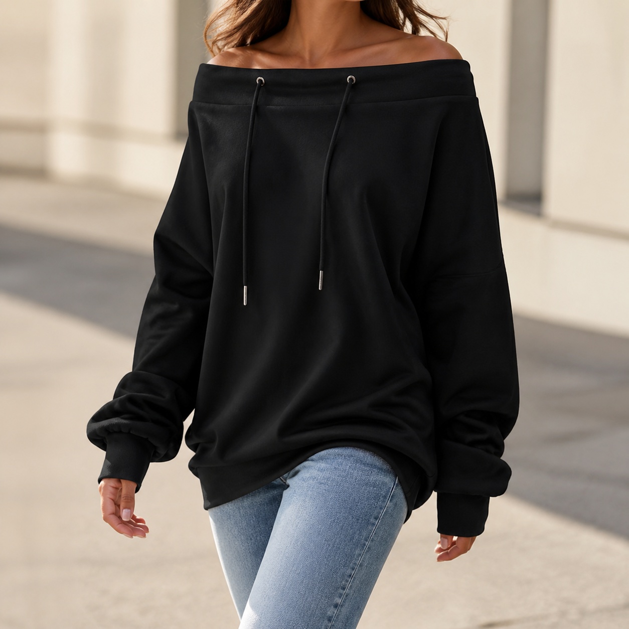 Women's Off Shoulder Loose Fit - Winter Clothing Drawing 评论和价格